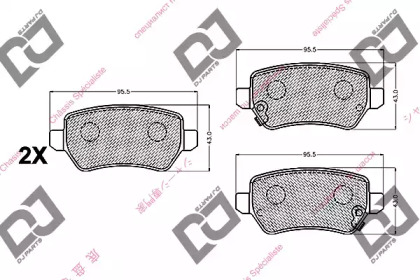 Комплект тормозных колодок DJ PARTS BP2279